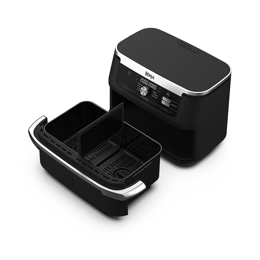 The FlexDrawer with the divider fitted, splitting it into two cooking zones