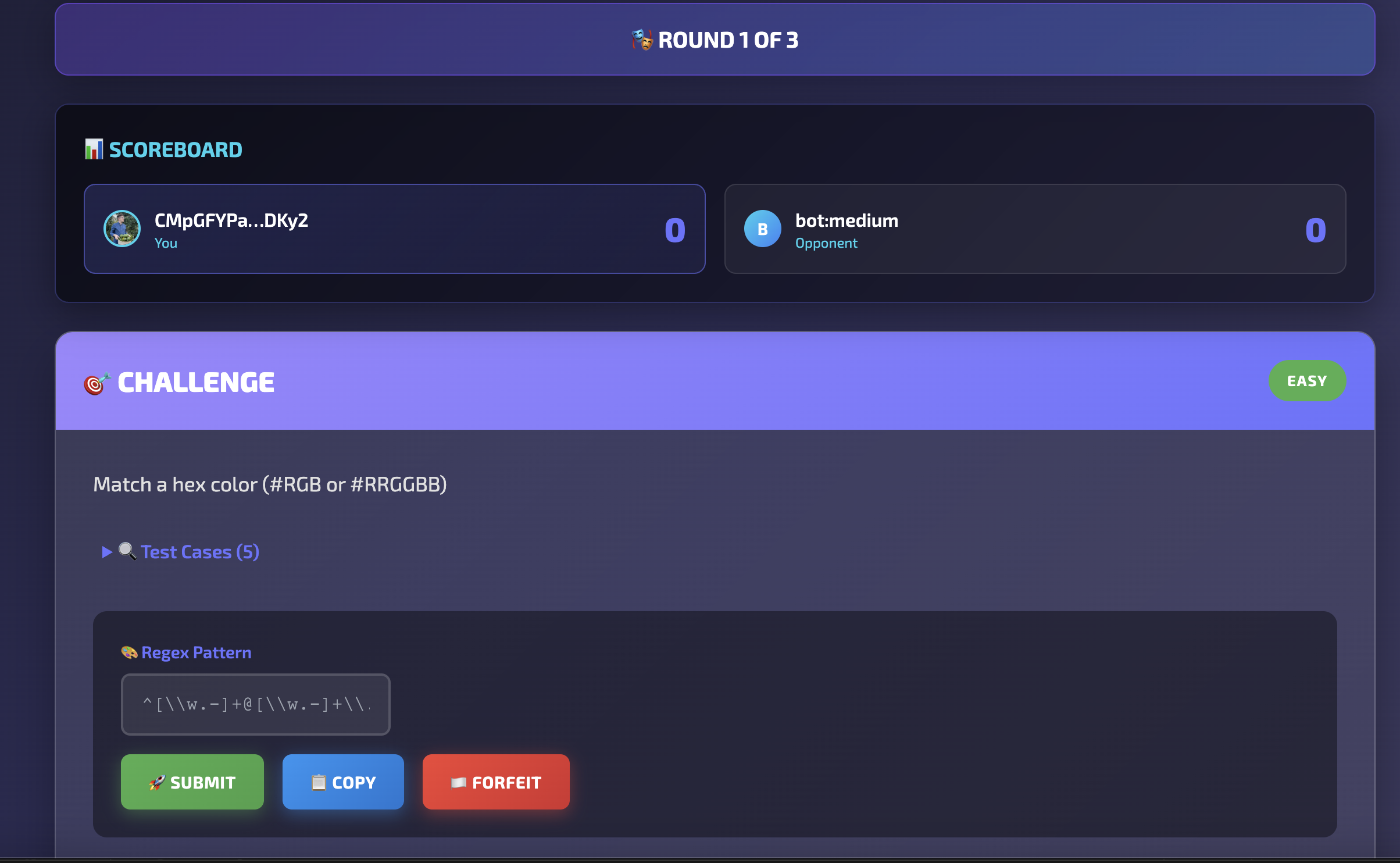 Regex Battle game